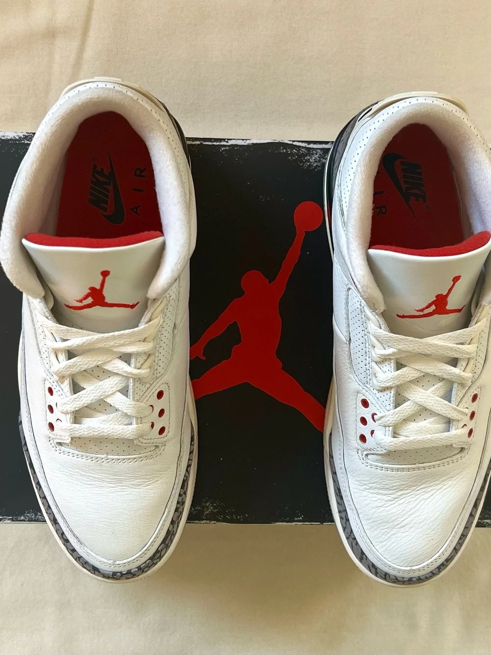 Air Jordan White Cement 3 Reimagined Nike Air Retro Sz 9.5
